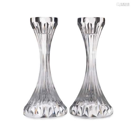 PAIR BACCARAT CRYSTAL CANDLESTICKS