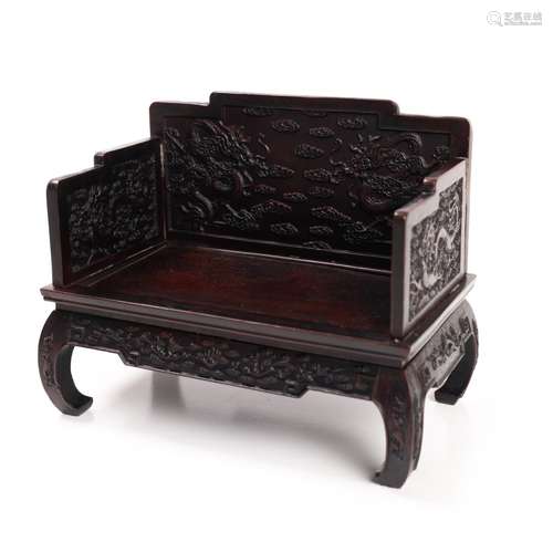 CHINESE ZITAN WOOD THRONE