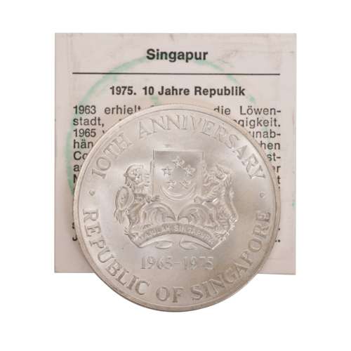 1965-1975 Singapore 10th Silver 10 Dollars Coin