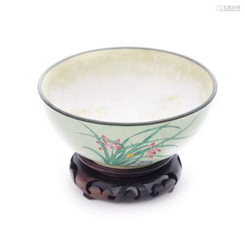 CHINESE WHITE ENAMELED BOWL