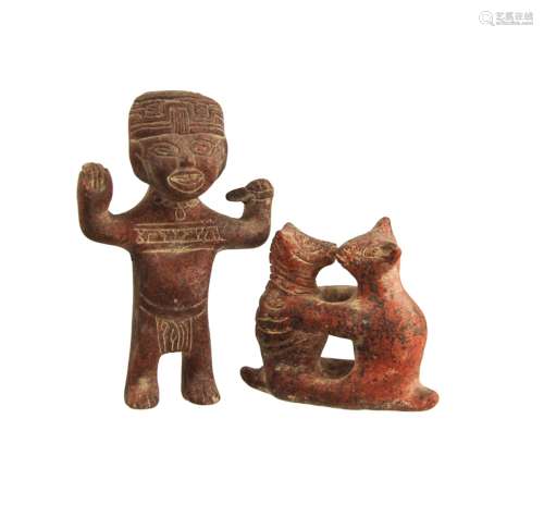 TWO MEXICAN POTERY FIGURES