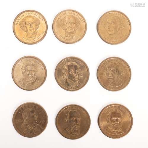 9-President's & Liberty One Dollar Coin collection
