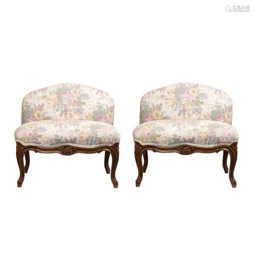 FRENCH STYLE PAIR OF LOW CHAIRS