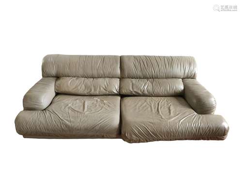 GREY LEATHER SOFA