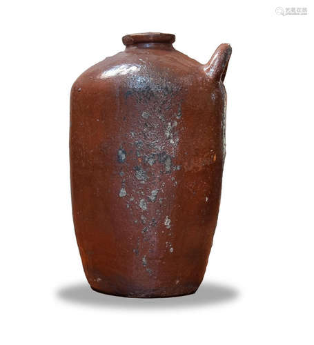 BROWN GLAZED TERRACOTTA JUG