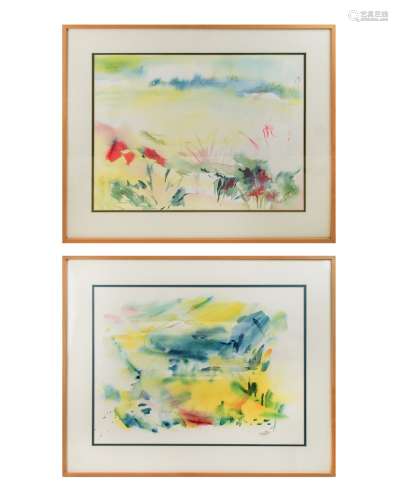 TWO JACQUELINE BALOGH WATERCOLOR PAINTINGS