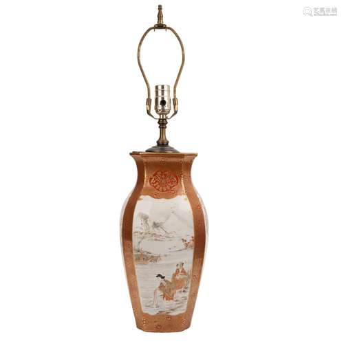 JAPANESE SATSUMA VASE LAMP