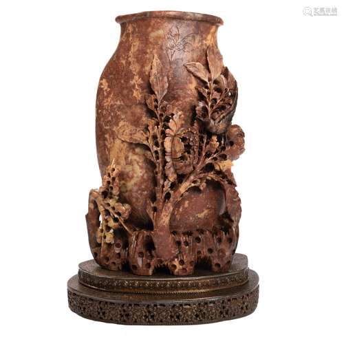 CHINESE STONE CARVED VASE