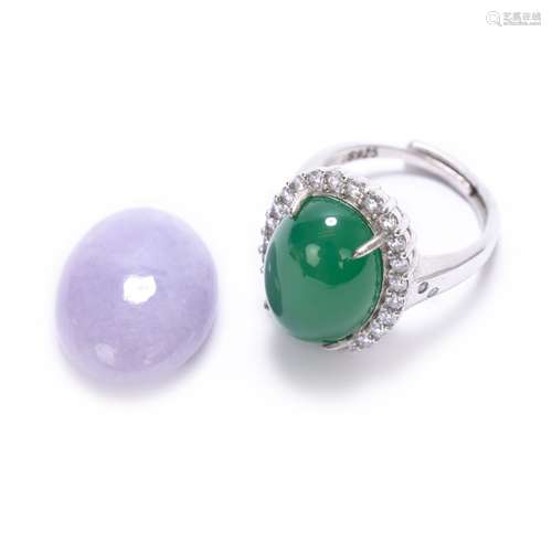 JADE RING AND CABUCHON