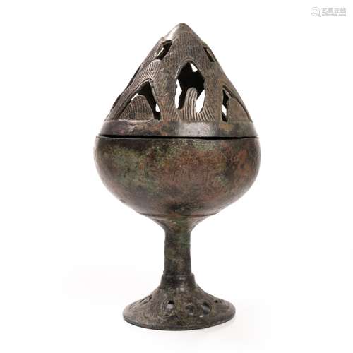 A BRONZE 'HILL' CENSER, BOSHANLU