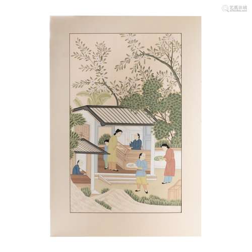 Framed Chinese Painting On Silk 