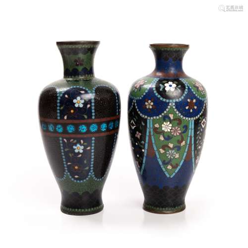 PAIR OF CHINESE CLOISONNE VASES