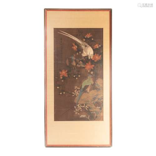 FRAMED CHINESE PAINTING OF BIRD
