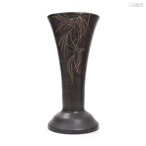 DECO STERLING OVER BRONZE VASE