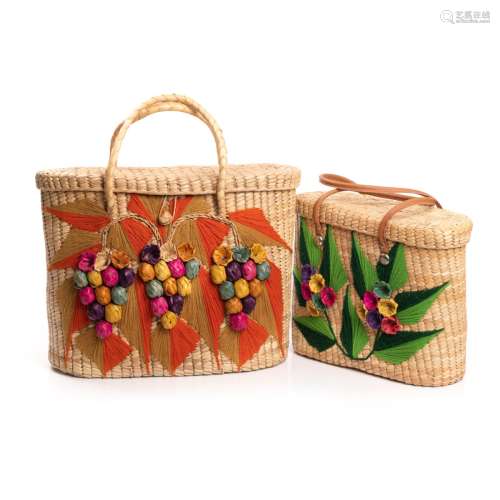 PAIR OF WOVEN BAGS