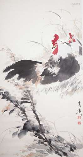A Chinese Painting of Roosters