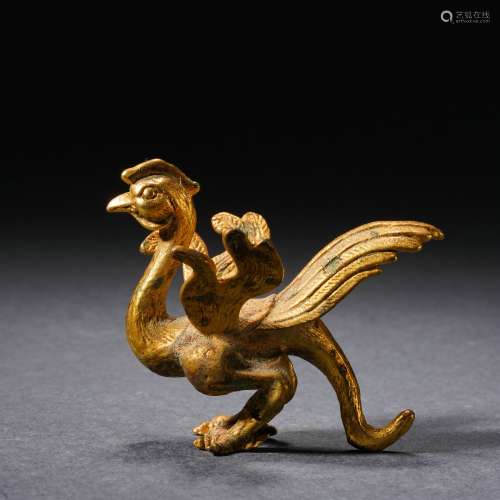 A Bronze-gilt Phoenix