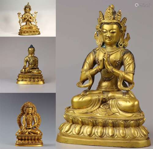 A Private Collection Bronze-gilt Statues