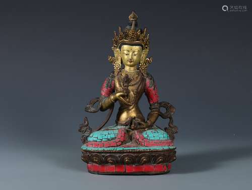 A Bronze-gilt Seated Guanyin