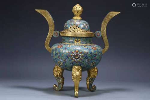 A Cloisonne Enamel Incense Burner