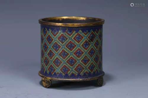 A Cloisonne Enamel Brushpot