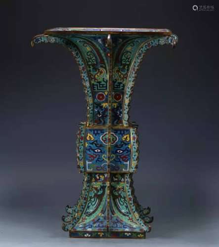 An Archaic Cloisonne Enamel Beaker Vase