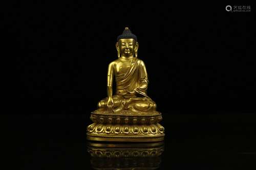 A Bronze-gilt Seated Shakyamuni