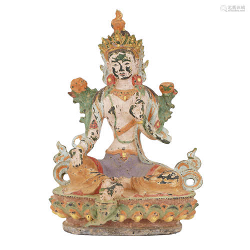 Colorful Glazed Figure of Tara