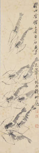 The Shrimps，Painting by Qi Baishi