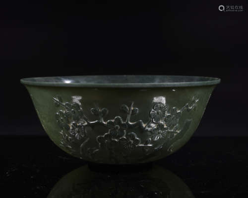 Ming Dynasty Green Jade Flower Bowl