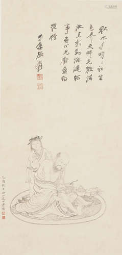 Chinese Figrue Painting by Zhang Daqian