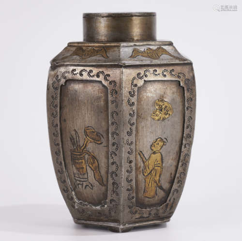Qing Dynasty Tin Tea Caddy