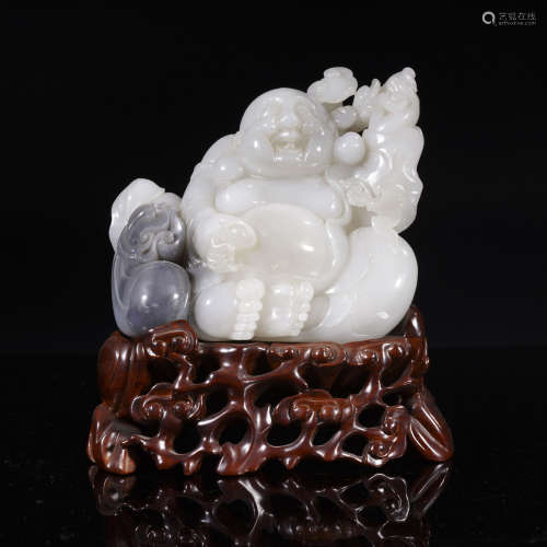 Qing Dynasty Nephrite Figure of Budai