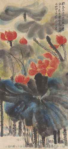 The Lotus，by Zhang Daqian