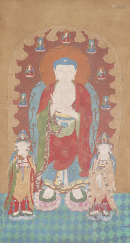 Chinese Buddhist Painting by Ding Yunpeng