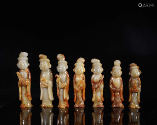 A Set of Tang Dynasty Court Lady Figures
