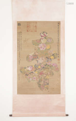 Chinese Flower Painting by Jiang Tingxi