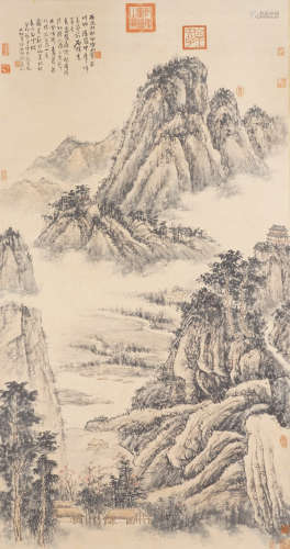 Chinese Landscape Painting by Kun Can