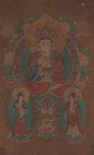 Chinese Buddhist Painting by Liu Guandao