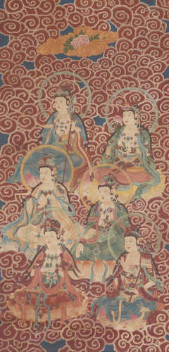 Chinese Buddhist Painting by Ding Yunpeng