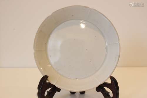 Chinese White Glazed Porcelain Plate