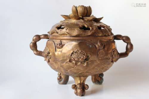 Chinese Bronze Tripod Incense Censer