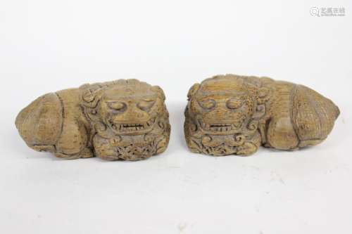Pair of Chinese Bamboo Lions