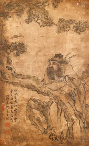 Chinese Ink Painting, Landscape Figure Painting by Su Dongpo