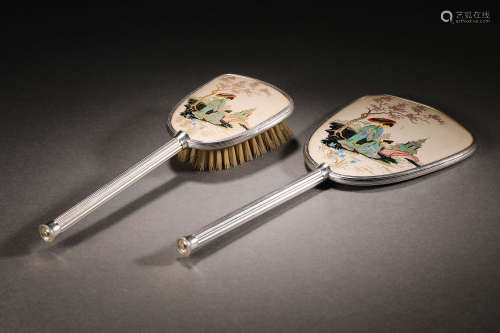 Qing Dynasty silver clothes brush