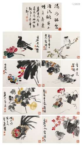 Chinese ink painting, flower album by Qi Baishi