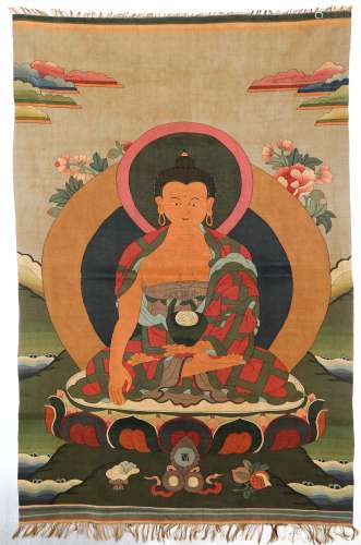 Qing Dynasty Kesi Thangka Medicine Buddha