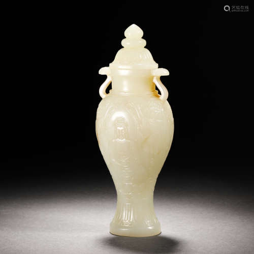Qing Dynasty Hetian Jade Amphora