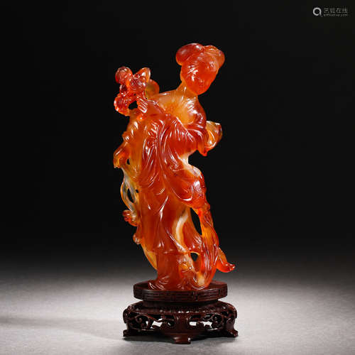 Qing Dynasty agate maid