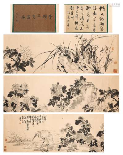 Chinese ink painting, Li Chan's floral handkerchief